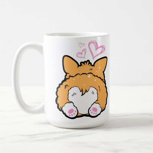 Taza De Café Kawaii Corgi Butt (Izquierda)