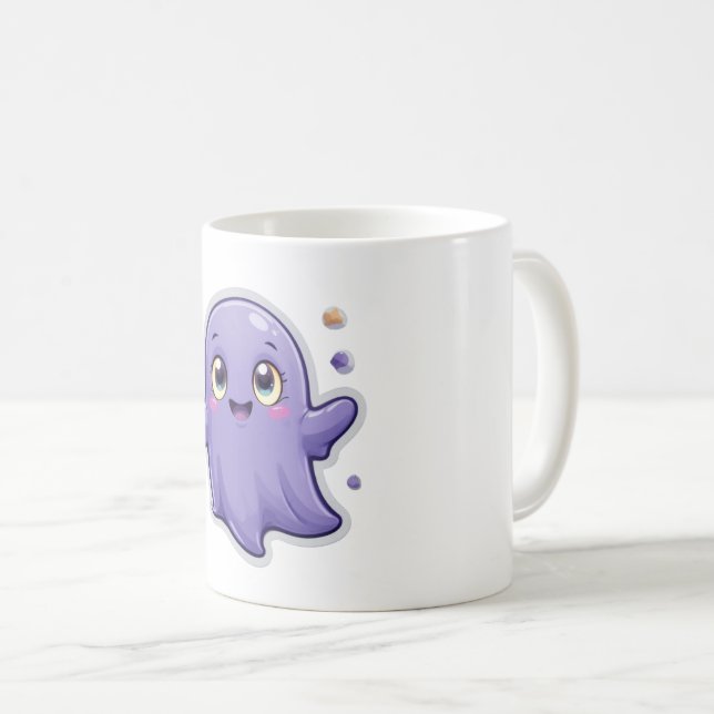 Taza De Café Kawaii Ghost Mug Cute Spooky regalo de Halloween (Anverso derecho)
