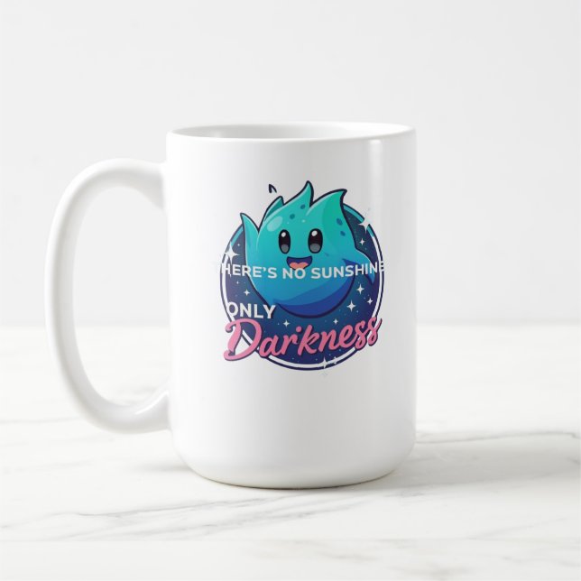 Taza De Café Kawaii Ghost No Sunshine Only Darkness Aesthetic (Izquierda)