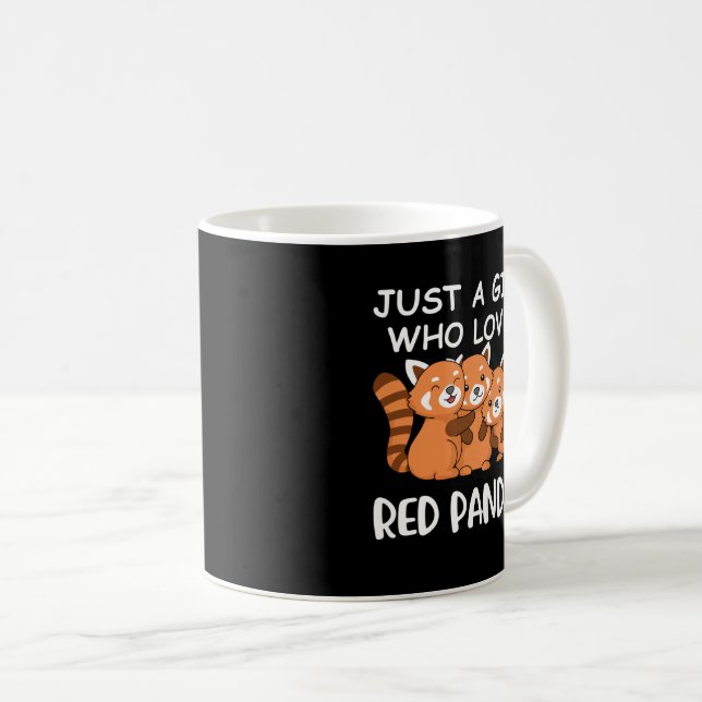 Taza De Café Kawaii Gift Women Un Chica Que Ama Los Pandas Rojo (Anverso derecho)
