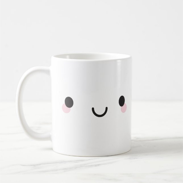 Taza De Café Kawaii Happy Face (Izquierda)