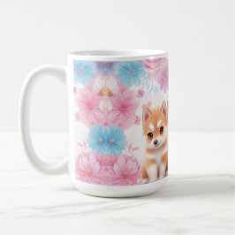 Taza De Café Kawaii Husky Cachorros: Café Pastel Pals