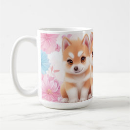 Taza De Café Kawaii Husky Cachorros: Café Pastel Pals