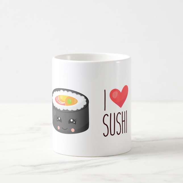 Taza De Café Kawaii I Love Sushi (Centro)