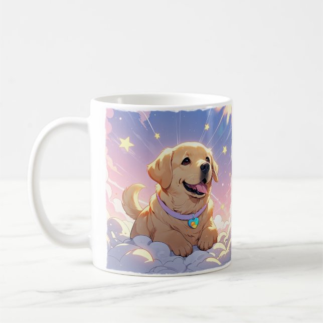 Taza De Café Kawaii Labrador Recuperador cielo y estrellas (Izquierda)