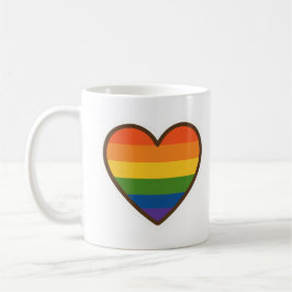 Taza De Café Kawaii LGBTQ+ Corazón del Orgullo