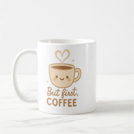 Taza de café Kawaii linda | Pero primero, café | S