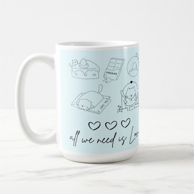 Taza De Café kawaii lindo amor (Izquierda)