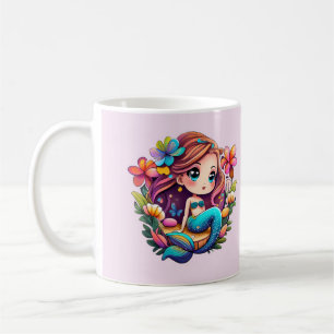 Taza De Café Kawaii Mermaid