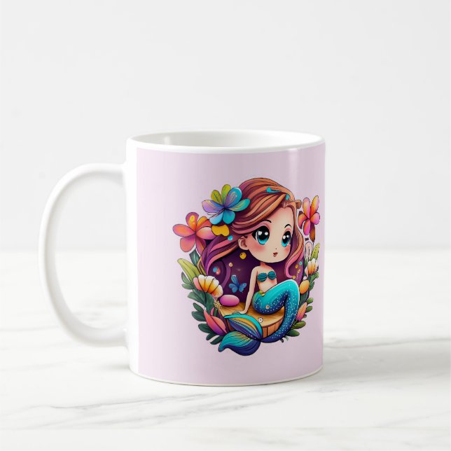 Taza De Café Kawaii Mermaid (Izquierda)