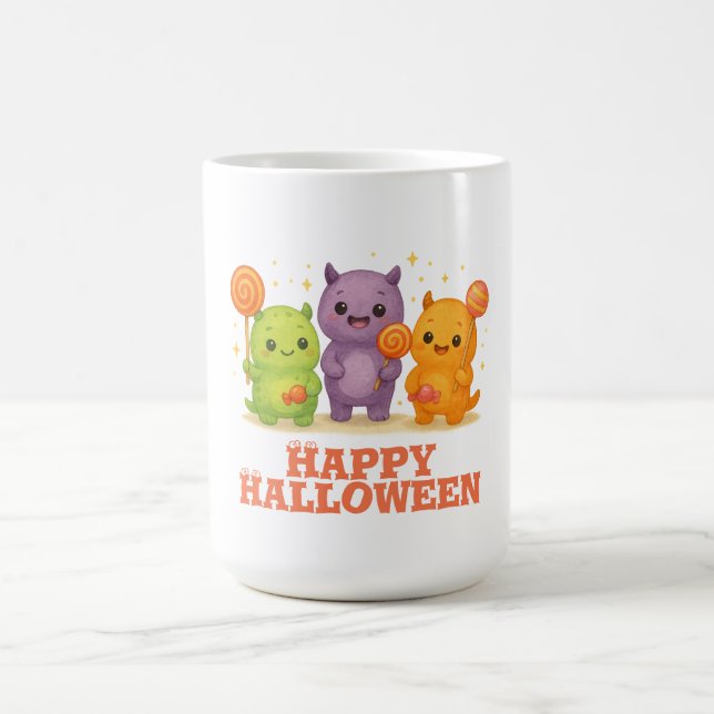 Taza De Café Kawaii Monsters & Lollipops Halloween (Centro)
