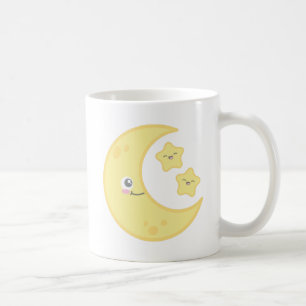 Taza De Café Kawaii Moon y Stars Mug