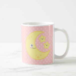 Taza De Café Kawaii Moon y Stars Mug