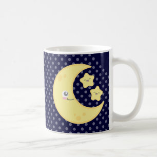 Taza De Café Kawaii Moon y Stars Mug