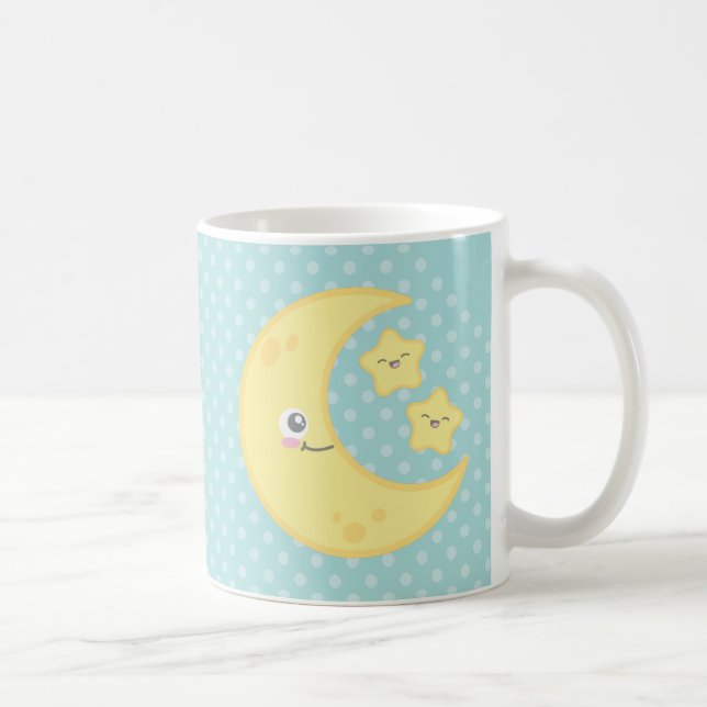 Taza De Café Kawaii Moon y Stars Mug (Derecha)