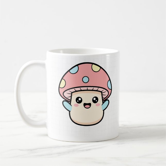 Taza De Café Kawaii Mushroom Buddy (Izquierda)