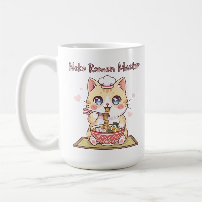 Taza De Café Kawaii Neko Ramen Master Cute Cat Food Chef (Izquierda)