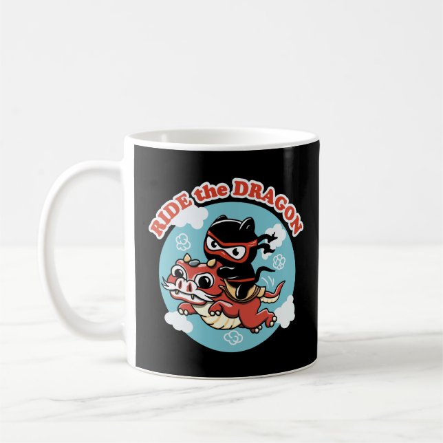 Taza De Café Kawaii Ninja Cat | Pasar Por El Dragón (Izquierda)
