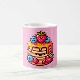Taza De Café Kawaii Pancake Desayuno lindo Diseño de comida