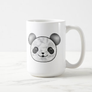 Taza De Café Kawaii Panda Dibujando En Blanco Y Negro