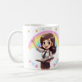Taza de café kawaii para profesoras