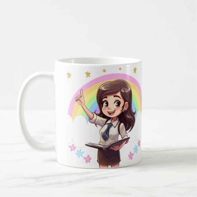Taza de café kawaii para profesoras (Izquierda)
