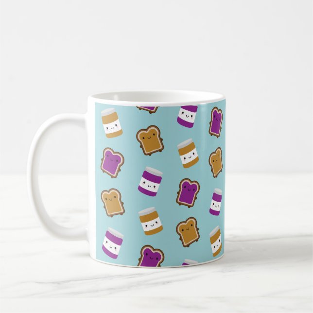 Taza De Café Kawaii Peanut Butter & Jelly Sandwich Couple (Izquierda)