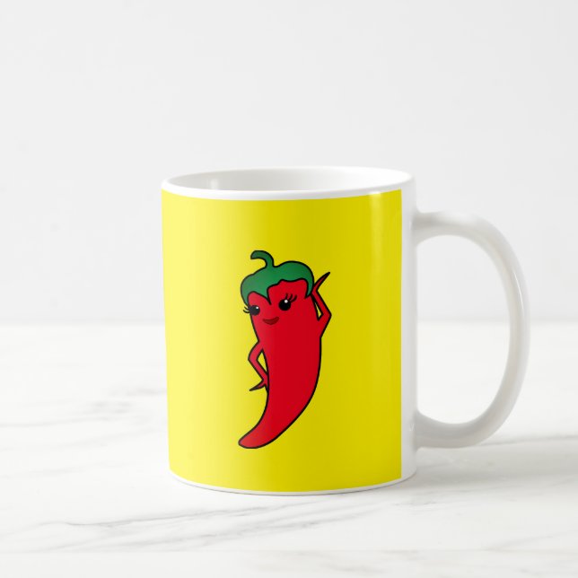 Taza De Café Kawaii Red Hot Pepper Diva (Derecha)