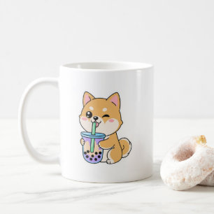 Taza De Café Kawaii Shiba Inu Boba 🐶🧋 – Perro de té de burbuj