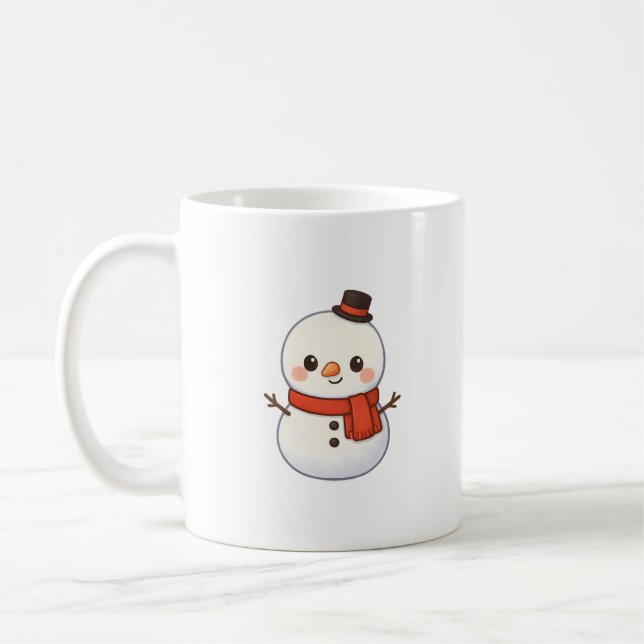 Taza De Café Kawaii Snowman Christmas Mug (Izquierda)