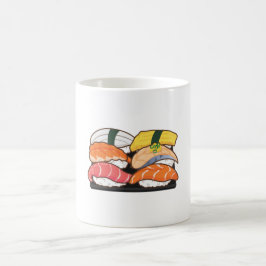 Taza De Café Kawaii Sushi Set - Salmon Tuna Egg Shrimp