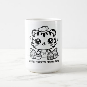 Taza De Café Kawaii Tiger Baker Mug personalizado Cupcake