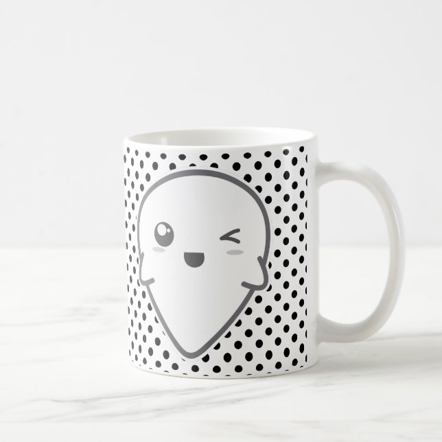 Taza De Café Kawaii Winking Ghost Mug (Derecha)