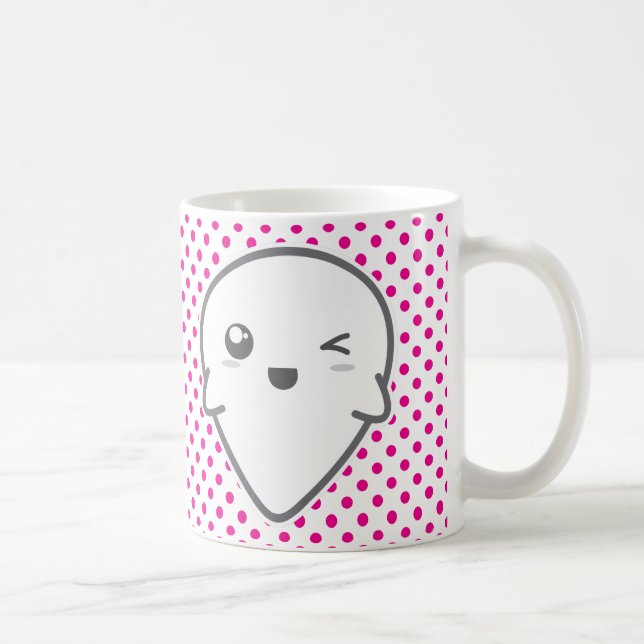 Taza De Café Kawaii Winking Ghost Mug (Derecha)