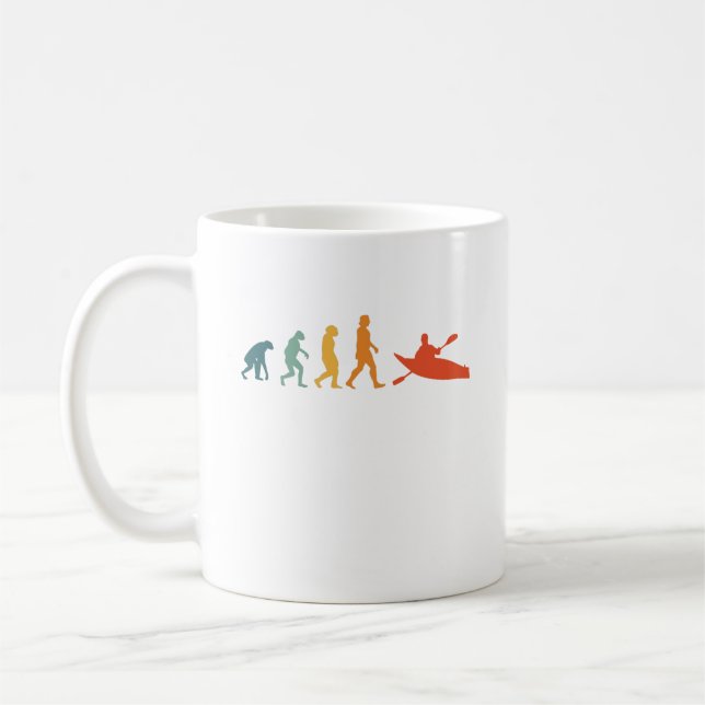 Taza De Café Kayak Evolution Retro Kayaker Paddling Sport (Izquierda)