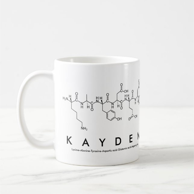 Taza De Café Kayden peptide nombre mug (Izquierda)