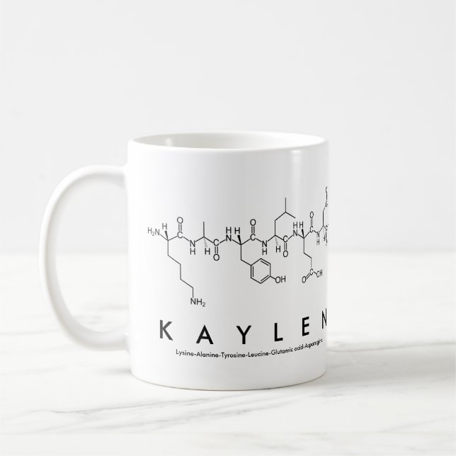 Taza De Café Kaylen peptide nombre mug (Izquierda)