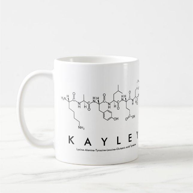 Taza De Café Kayley peptide name mug (Izquierda)