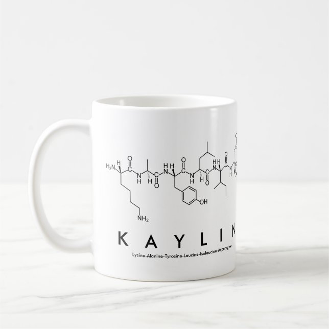 Taza De Café Kaylin peptide name mug (Izquierda)