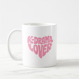Taza De Café Kdrama Lover Simple Minimal Pink Heart Typography