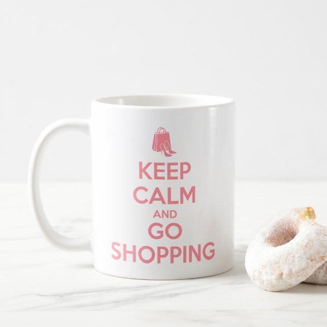 Taza De Café Keep Calm and Go Shopping (Con donut)