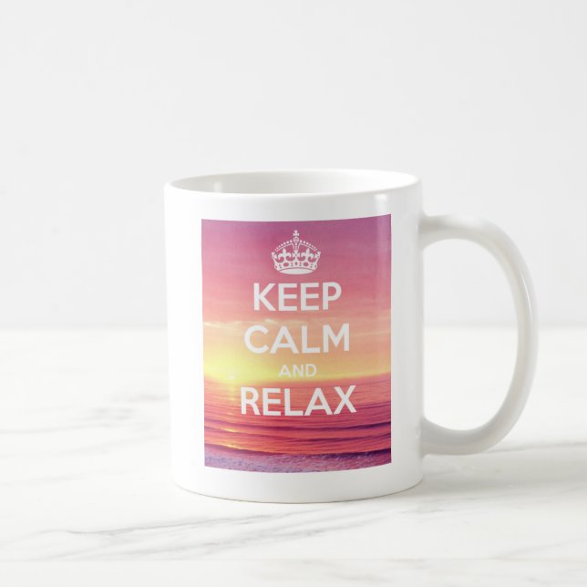 Taza De Café Keep calm and relax Mug (Derecha)