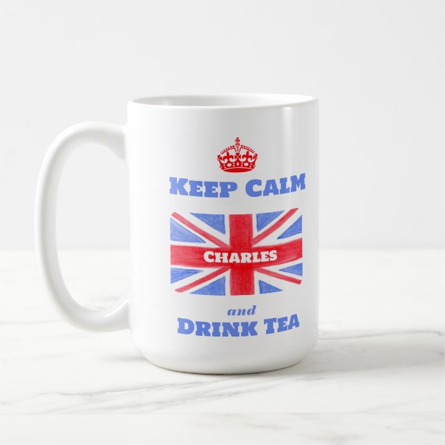 Taza De Café Keep Calm Drink Tea Union Jack British Flag  (Izquierda)