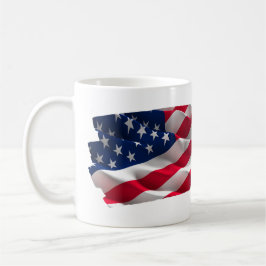 Taza De Café keep calm quote and vibrant american flag