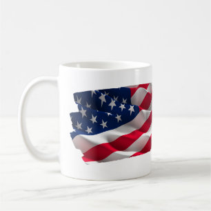 Taza De Café keep calm quote and vibrant american flag