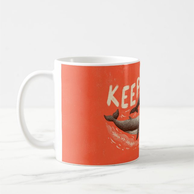 Taza De Café Keep Swimming Whales (Izquierda)