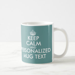 Taza De Café KeepCalm verde verde azulado asalta la plantilla