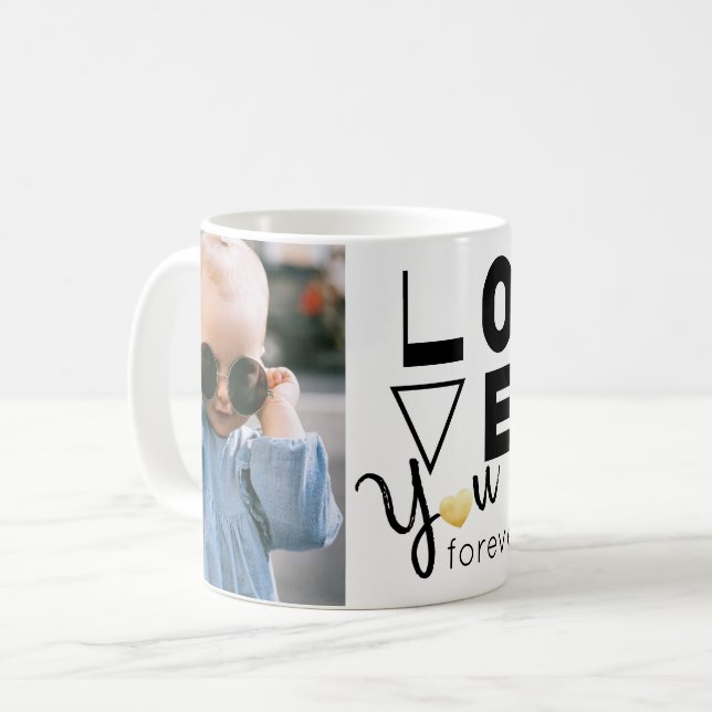 Taza De Café Keepsake Love You Forever Two Photo Mug (Anverso izquierdo)