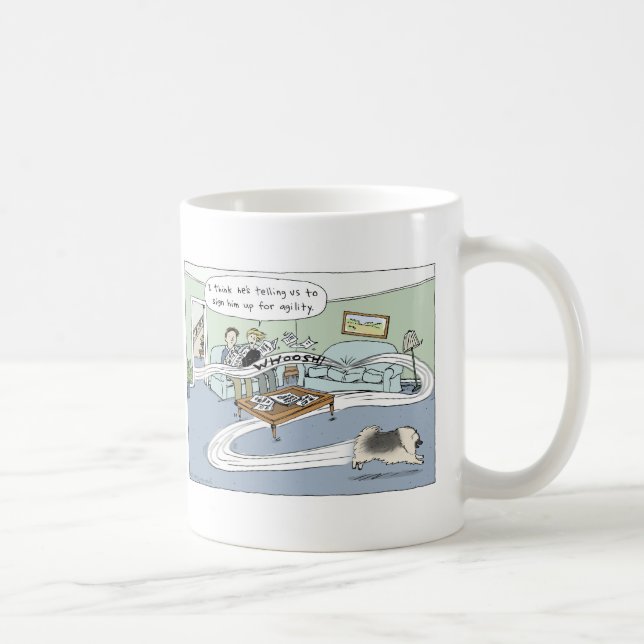 Taza De Café Keeshond Agility Dog Personalizado | Cute Keesie L (Derecha)