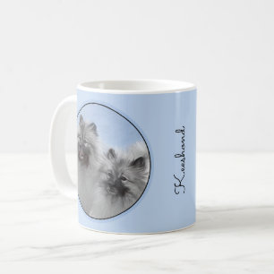 Taza De Café Keeshond Pair de Kees pintura animal original